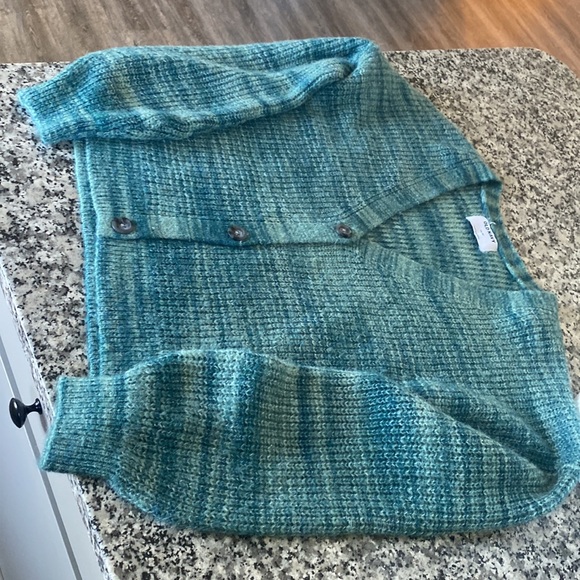 Old Navy blue turquoise green cardigan - Picture 6 of 7